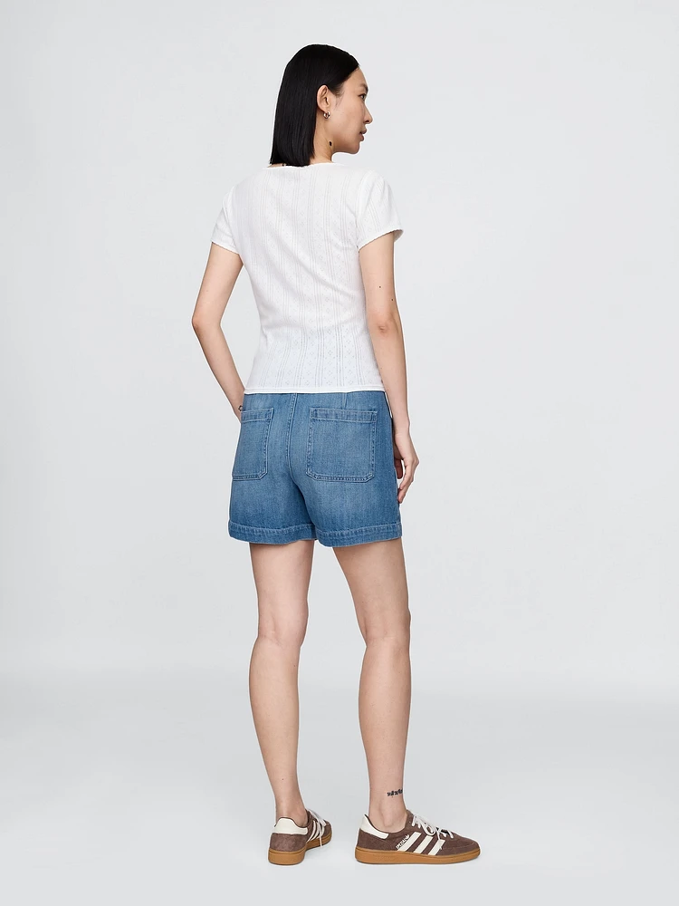 Maternity Full Panel Easy Denim Shorts