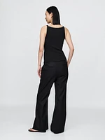 Maternity Full Panel Linen-Blend Pants