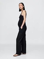 Maternity Full Panel Linen-Blend Pants