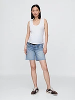7" Maternity Full Panel Denim Bermuda Shorts