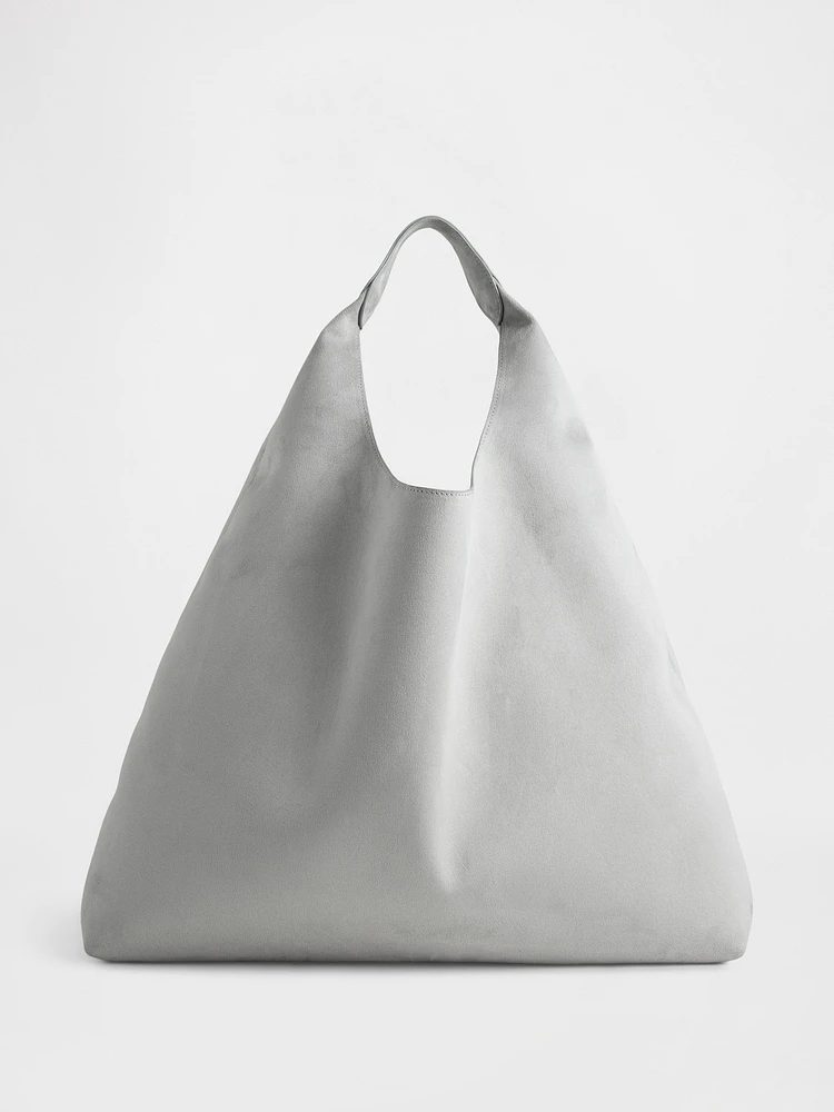 Vegan Suede Slouchy Tote Bag