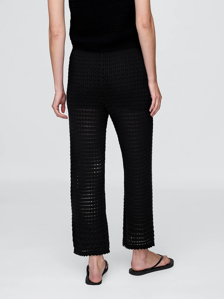 100% Cotton Crochet Ankle Pants