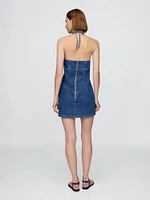 Denim Halter Mini Dress