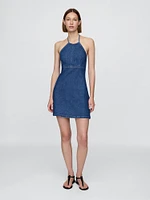 Denim Halter Mini Dress
