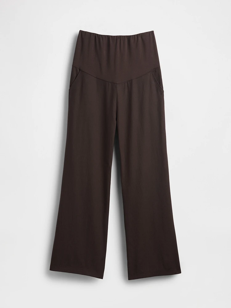 Maternity Full Panel Linen-Blend Pants