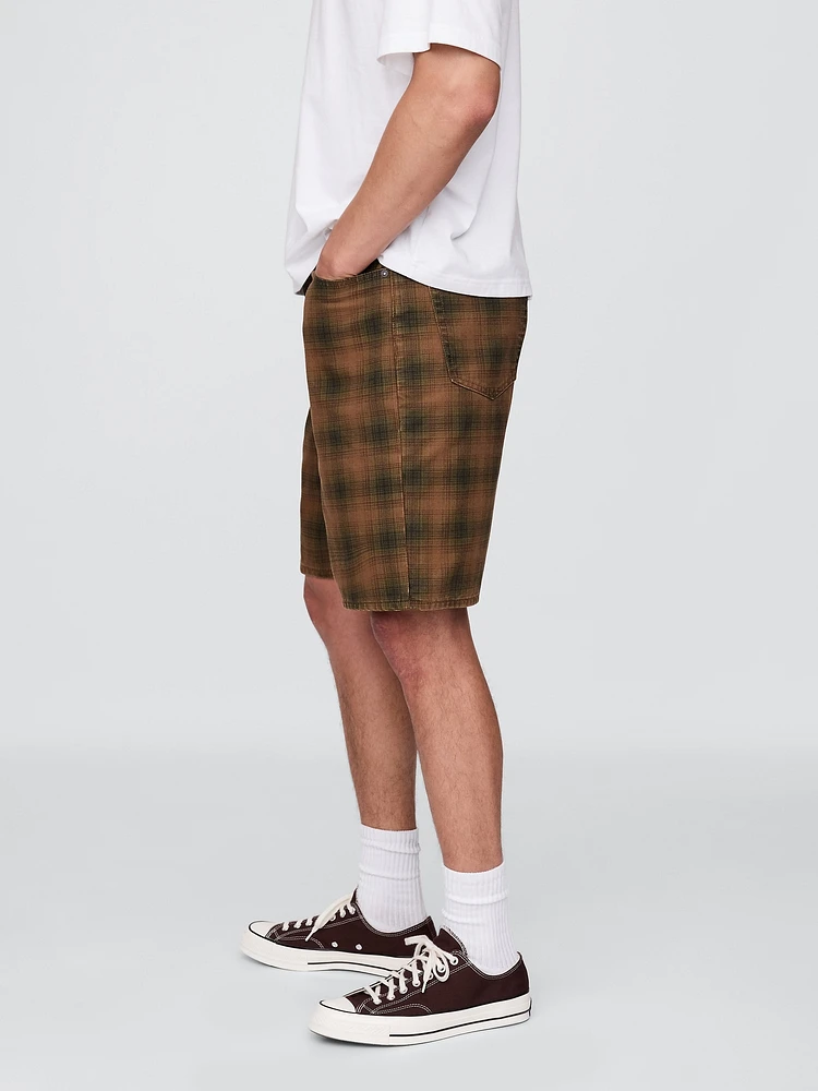 Plaid Canvas Shorts