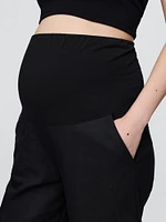 Maternity Full Panel Linen-Blend Pants