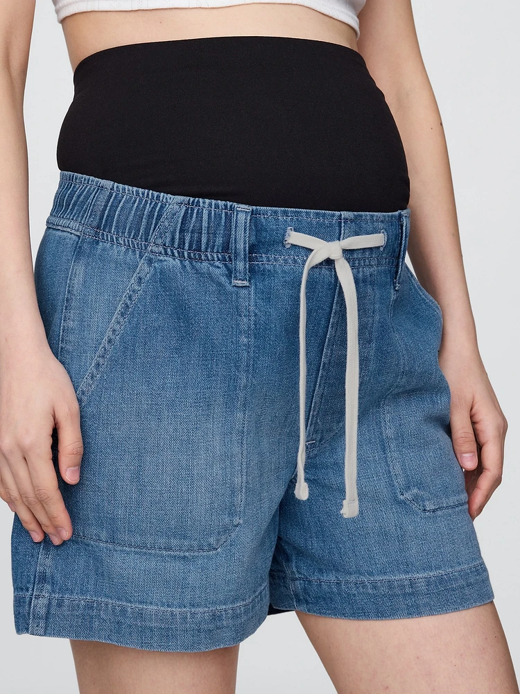 Maternity Full Panel Easy Denim Shorts