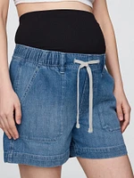 Maternity Full Panel Easy Denim Shorts