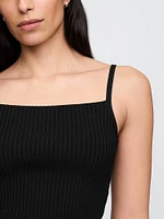 Cropped Rib Sweater Tank Top