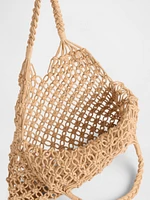 Open-Weave Straw Tote Bag