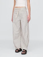High Rise Denim Stripe Horseshoe Jeans