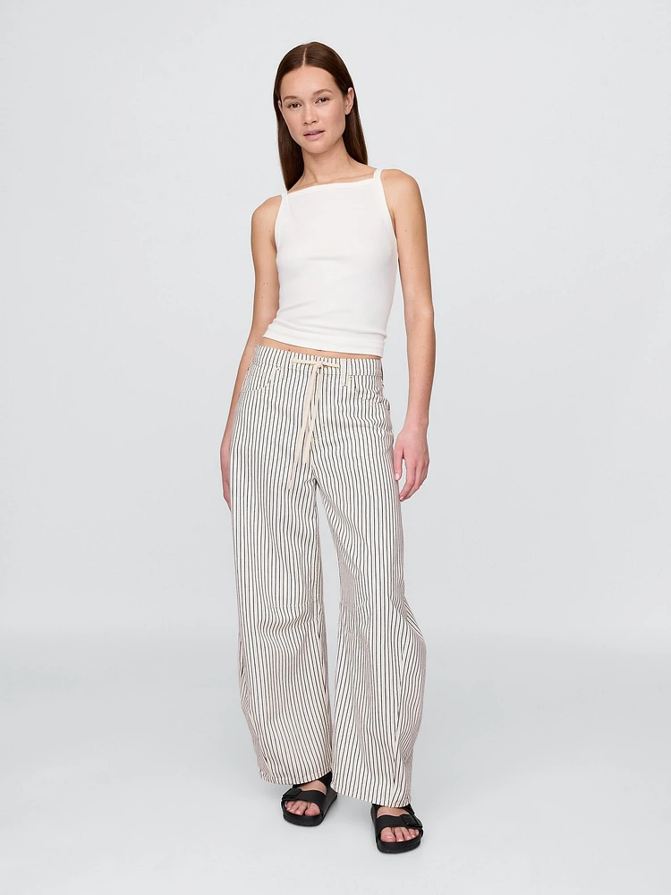 High Rise Denim Stripe Horseshoe Jeans
