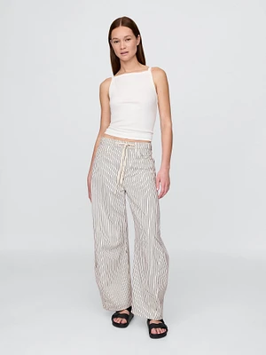 High Rise Denim Stripe Horseshoe Jeans