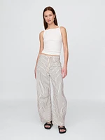 High Rise Denim Stripe Horseshoe Jeans