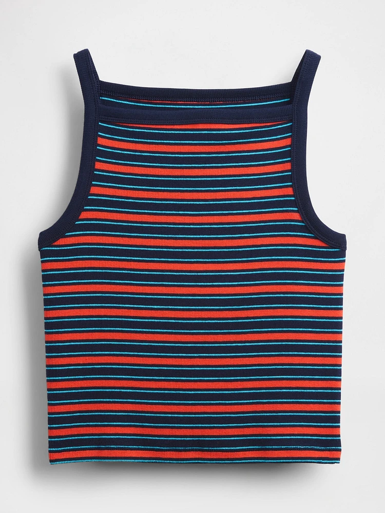 Modern Apron-Neck Crop Tank Top