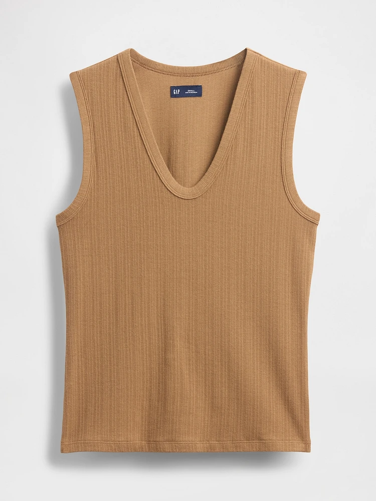 Sheer Modern Rib Tank Top