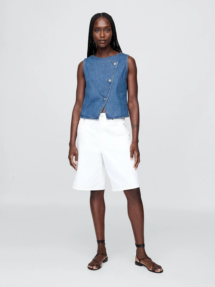 Denim Asymmetrical Vest