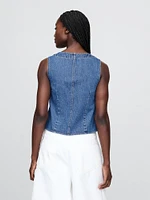 Denim Asymmetrical Vest