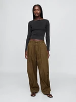 Heavyweight Rib Cropped Boatneck T-Shirt