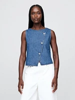 Denim Asymmetrical Vest