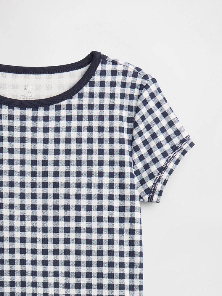 Kids Organic Brushed Cotton Gingham PJ Set