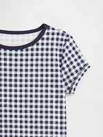 Kids Organic Brushed Cotton Gingham PJ Set