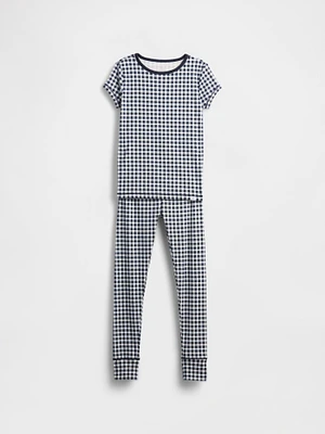 Kids Organic Brushed Cotton Gingham PJ Set