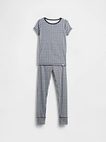 Kids Organic Brushed Cotton Gingham PJ Set