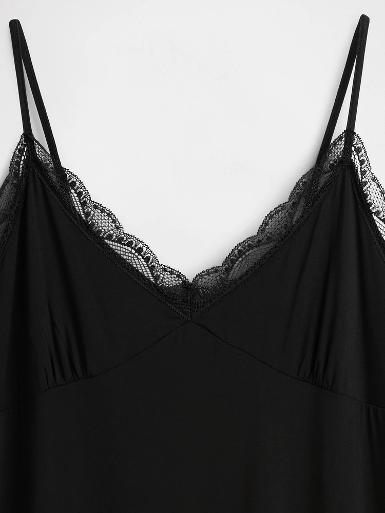 Modal Lace-Trim PJ Dress