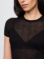 Sheer Rib Sweater T-Shirt
