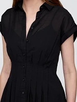 Sheer Midi Shirtdress