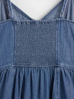 Denim Seamed Maxi Dress