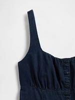 UltraSoft Denim Square-Neck Mini Dress