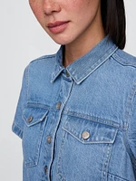 UltraSoft Denim Popover Mini Dress