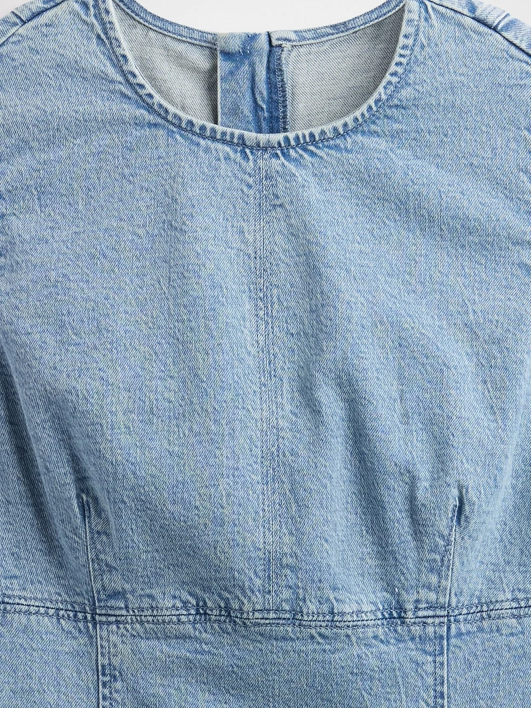 Denim Mini Shift Dress