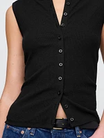 Modern Rib Cardigan Vest