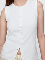Modern Rib Cardigan Vest