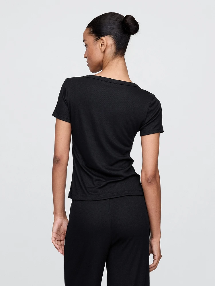 Mini Rib Henley PJ Top