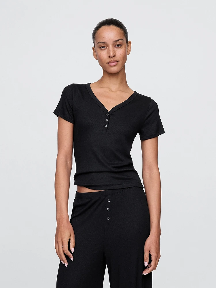 Mini Rib Henley PJ Top