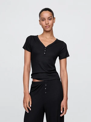 Mini Rib Henley PJ Top