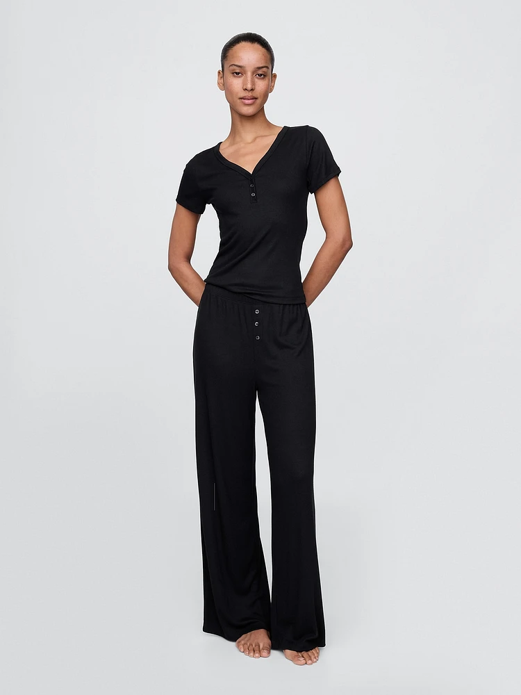 Mini Rib Henley PJ Top