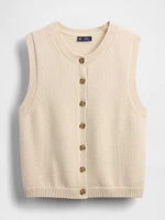 Cropped Cardigan Sweater Vest