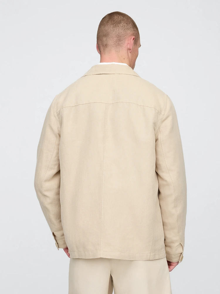 Relaxed Linen-Cotton Blazer