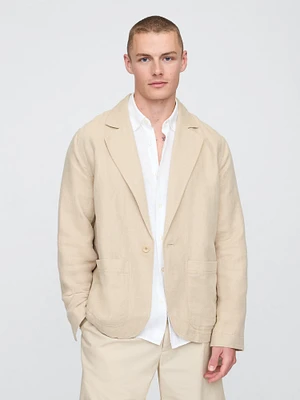 Relaxed Linen-Cotton Blazer