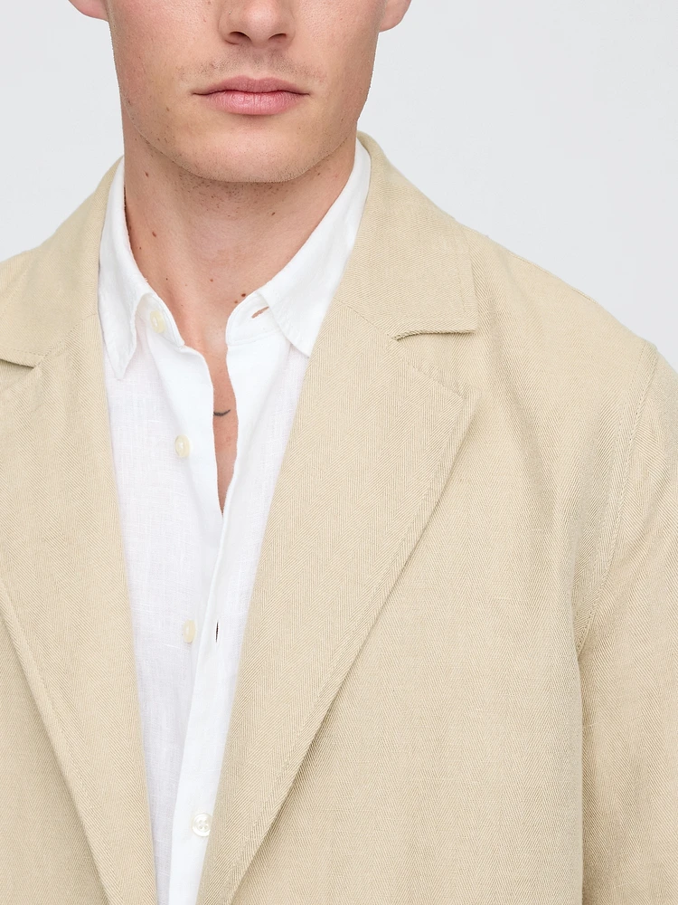 Relaxed Linen-Cotton Blazer