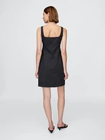Shirred Button-Front Dress