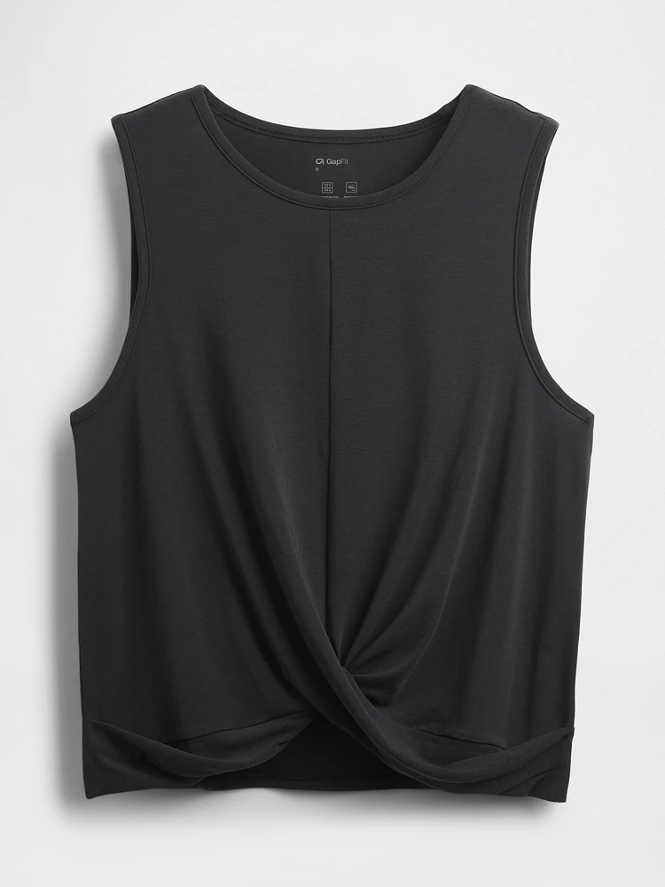 GapFit Breathe Twist-Front Tank Top