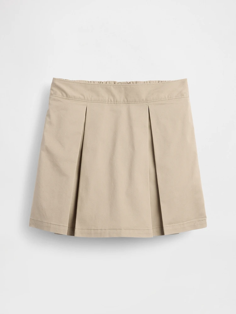 Kids Uniform Pleated Khaki Easy Skort