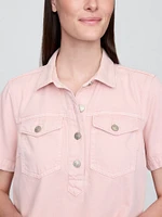 UltraSoft Denim Popover Mini Dress